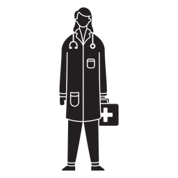 Silhueta plana feminina de primeiros socorros Desenho PNG