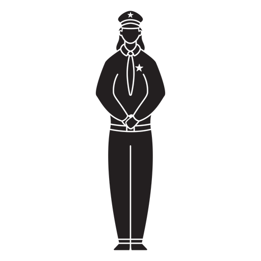 Female first responder police flat silhouette PNG Design