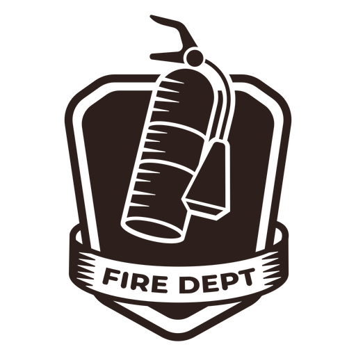 Fire dept extinguisher badge PNG Design