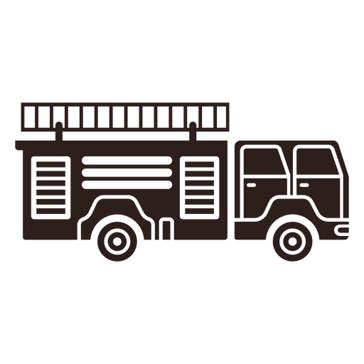 Fire engine flat silhouette