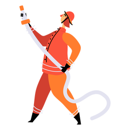 Feuerwehrschlauch Feuerwehrmann flach PNG-Design