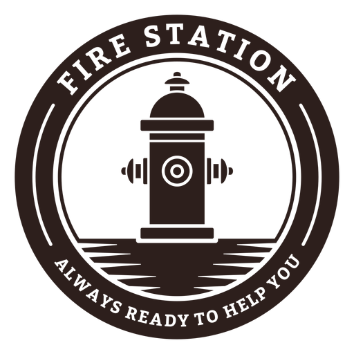 Fire station hydrant badge PNG Design