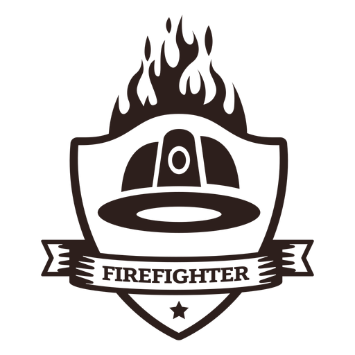 Firefighter helmet flame badge
