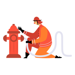 Firefighter water hydrant flat PNG Design