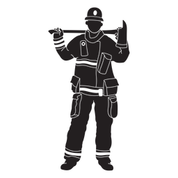 Silueta plana de hacha de bombero Diseño PNG