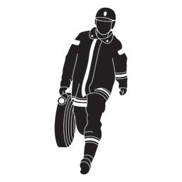 Flache Silhouette des Feuerwehrmannschlauchs PNG-Design