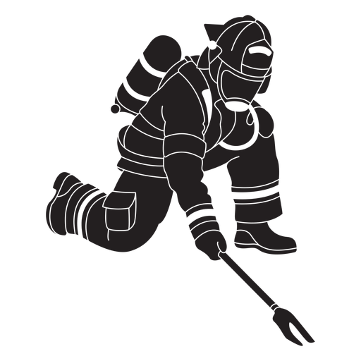 Fireman two pronged tool flat silhouette PNG Design