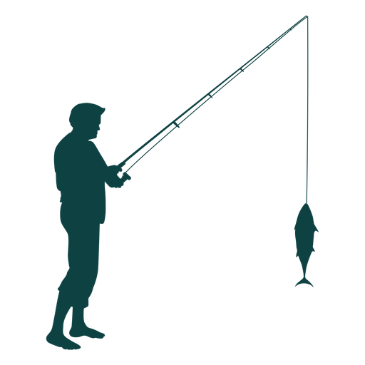 Download Fisherman Rod Fish Catch Silhouette Transparent Png Svg Vector File