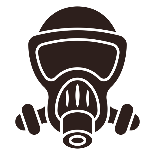 Gas mask flat silhouette