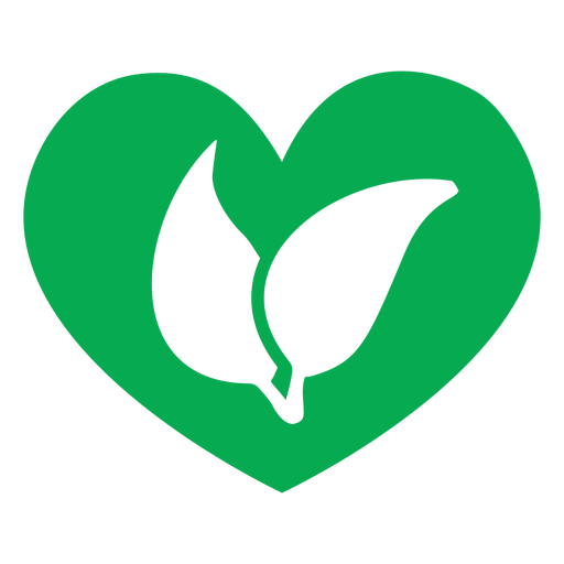 Icono de hojas de coraz?n verde