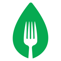 Ícone de forquilha de folha verde Transparent PNG