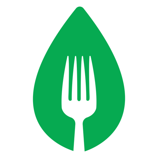 Icono de horquilla de hoja verde Diseño PNG