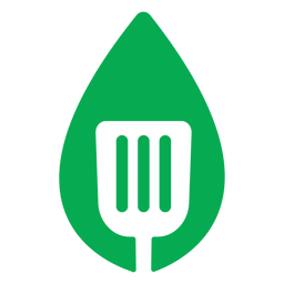 Ícone de espátula de folha verde