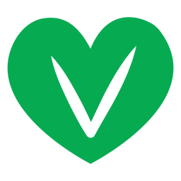 Ícone de coração vegano verde Transparent PNG