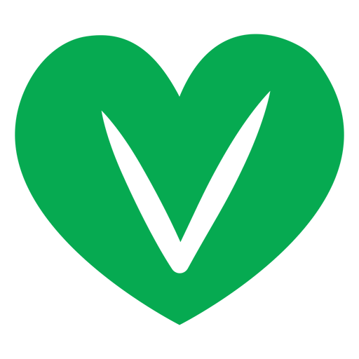 Ícone de coração vegano verde Desenho PNG