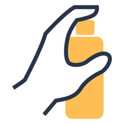 Mano que sostiene el icono de spray de higiene Diseño PNG