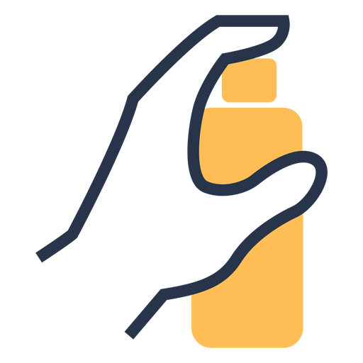 Hand holding hygiene spray icon PNG Design
