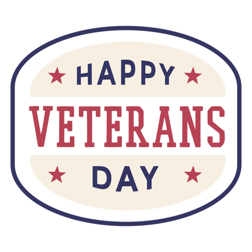 Happy veterans day badge PNG Design