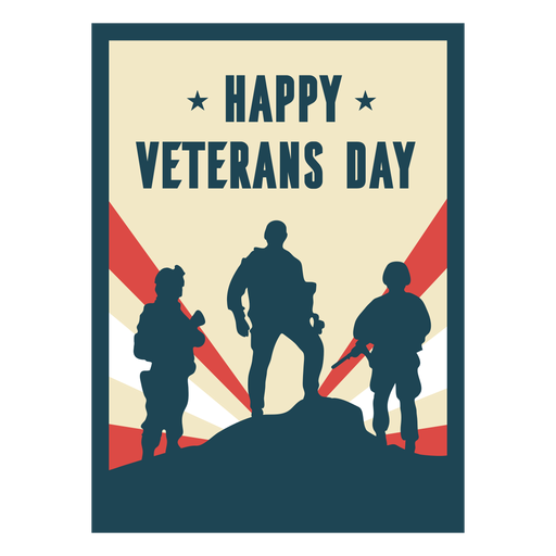 Feliz dia dos veteranos soldados plana