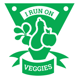 I run on veggies green badge PNG Design