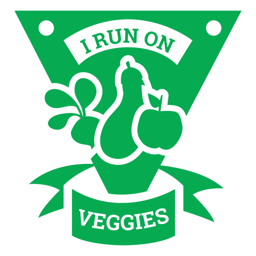 Corro con verduras insignia verde Diseño PNG