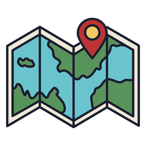 Mapa de ubicación colorido icono trazo Diseño PNG