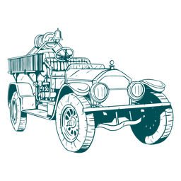 Abbildung des alten Löschfahrzeugmotors PNG-Design