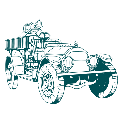 Abbildung des alten Löschfahrzeugmotors PNG-Design