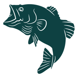 Fischsilhouette mit offenem Mund PNG-Design