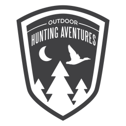 Insignia de aventuras de caza al aire libre Diseño PNG