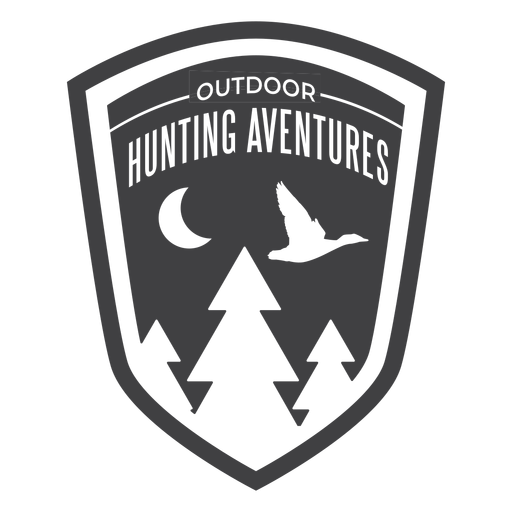 Emblema de aventuras de caça ao ar livre Desenho PNG
