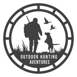 Jagdabenteuer im Freien rundes Abzeichen PNG-Design