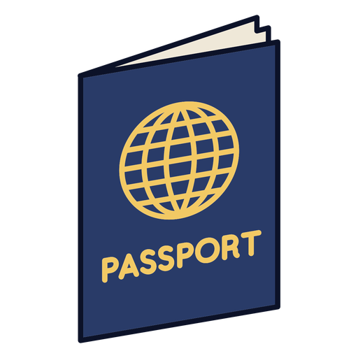 Traço colorido do ícone do passaporte Desenho PNG