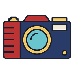 Trazo de icono colorido de cámara de foto Diseño PNG