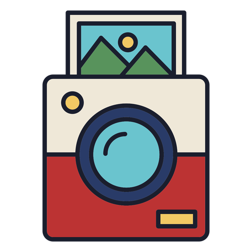 Trazo de icono colorido de cámara simple Diseño PNG