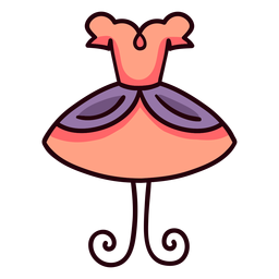Vestido de princesa colorido trazo de icono Transparent PNG