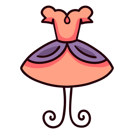 Vestido de princesa colorido trazo de icono Diseño PNG