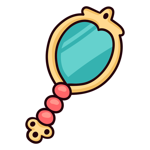 Princesa mano espejo colorido icono trazo Diseño PNG
