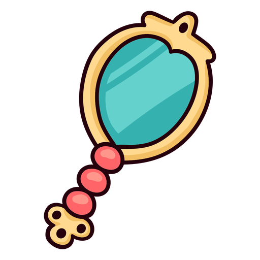 Princess hand mirror colorful icon stroke PNG Design