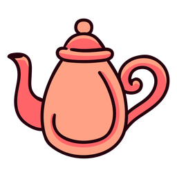 Princess teapot colorful icon stroke PNG Design Transparent PNG