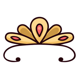 Princesa tiara colorido icono trazo Diseño PNG