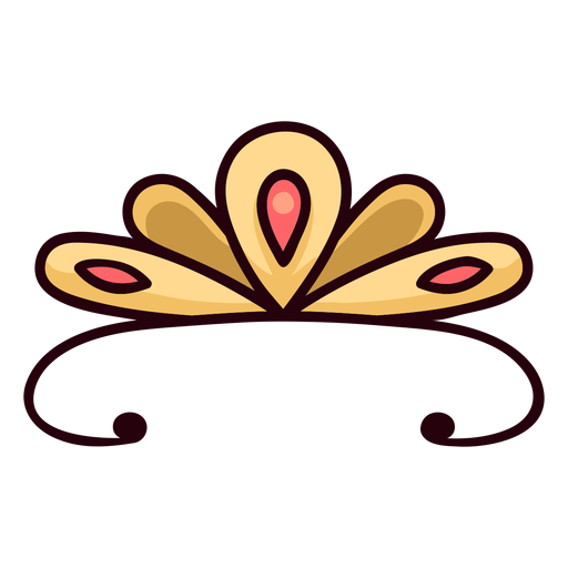 Princesa tiara colorido icono trazo Diseño PNG
