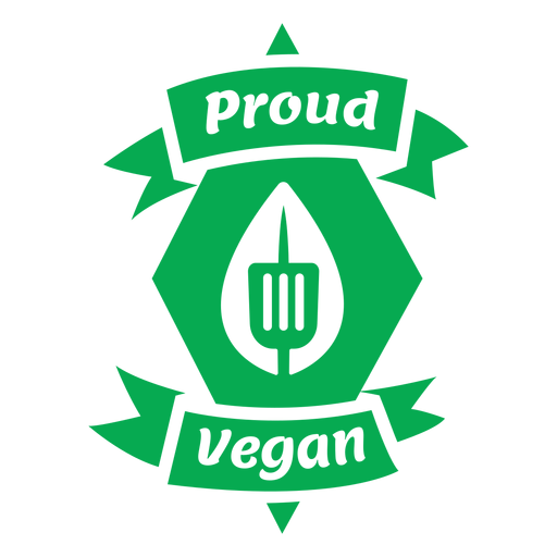 Proud vegan green badge