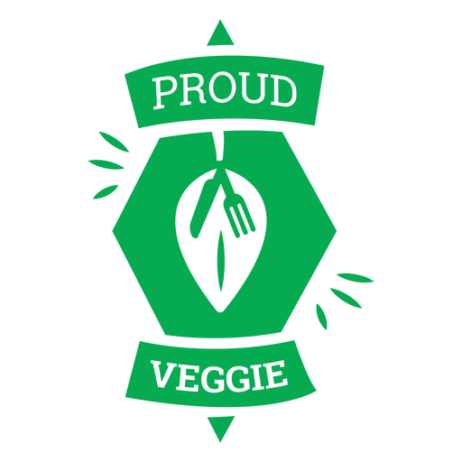 Proud veggie green badge PNG Design