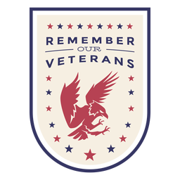 Recuerda nuestra insignia de águila de veteranos Diseño PNG