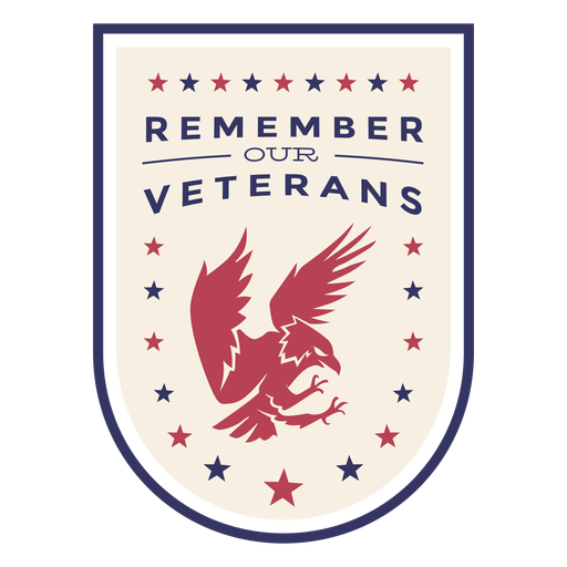Remember our veterans eagle badge PNG Design