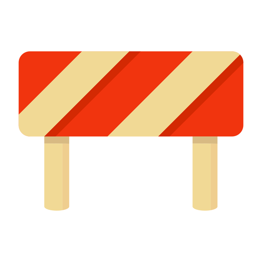 Road block flat colorido Desenho PNG