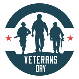 Insignia plana redonda del día de los veteranos Diseño PNG