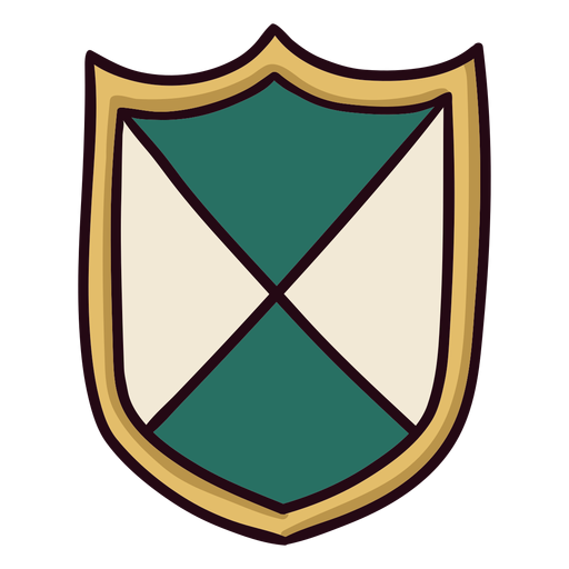 Trazo de icono de escudo colorido real