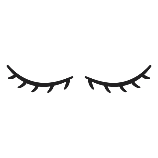 Short natural eye lashes stroke - Transparent PNG & SVG vector file